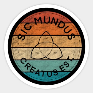 retro/ vintage dark time zones (sic mundus creatus est) Sticker